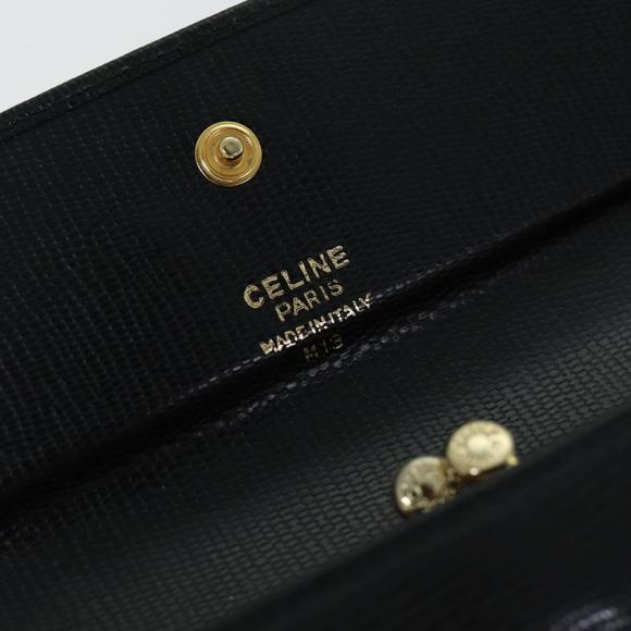 CELINE Long Wallet Leather Black Auth 81009 - Picture 8 of 16